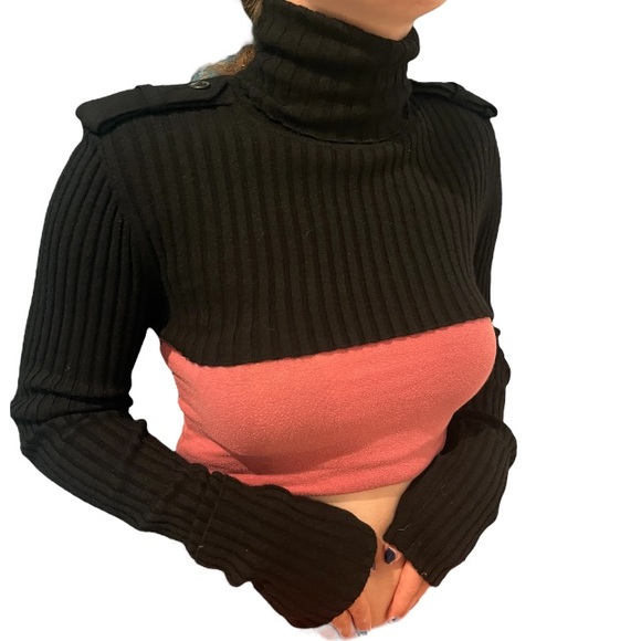 Wolford Super Crop Bolero Turtle Neck Sweater-Wool Blend - Picture 2 of 16